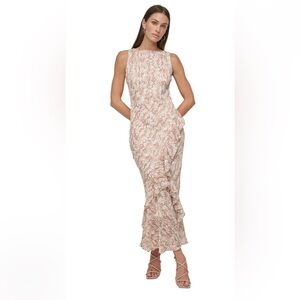 NWOT DKNY Strapless Cream and Tan Dress